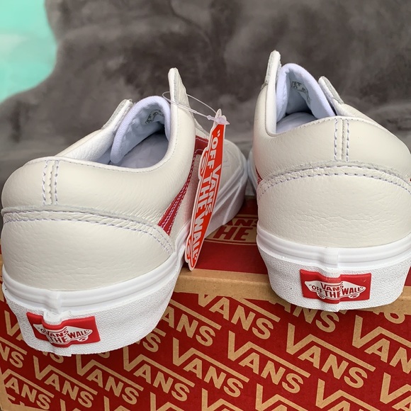 VANS OLD SKOOL LEATHER POP Trwht/Chili Pepper WMNS - Picture 12 of 14